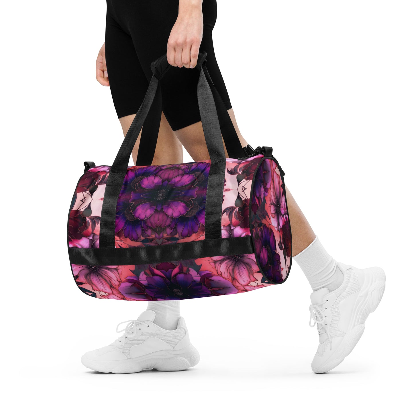 PINK FLORAL gym bag