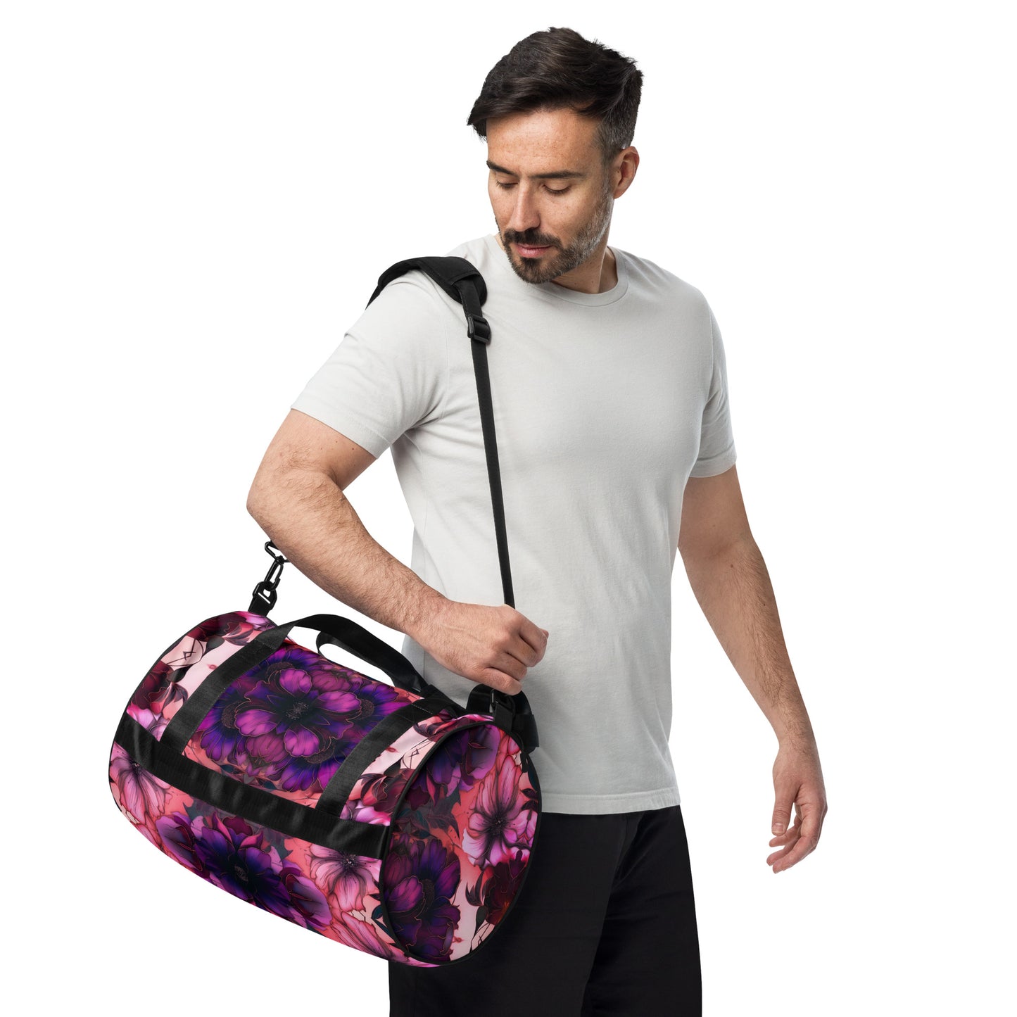 PINK FLORAL gym bag