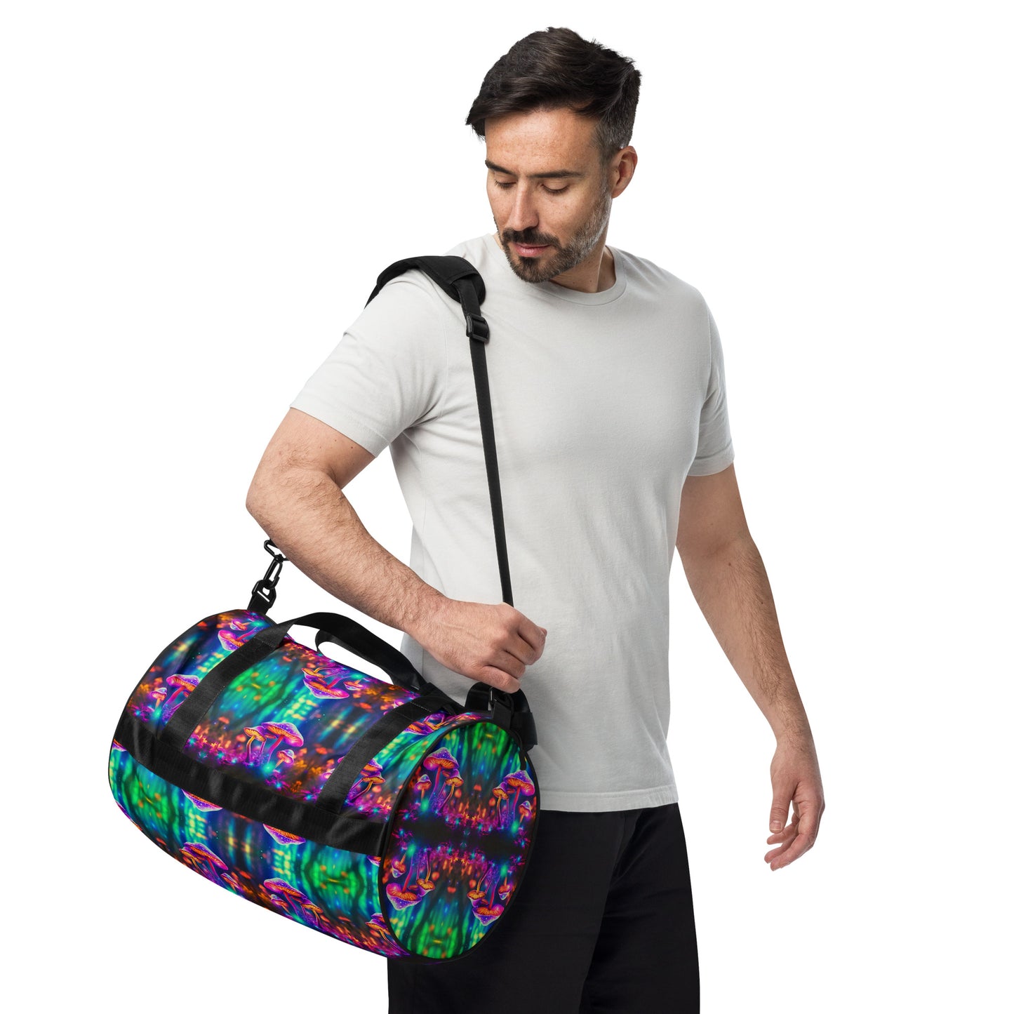 NEON MUSHROOMS gym bag