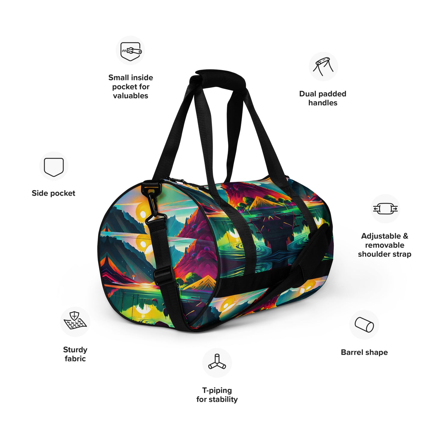 COLORFUL MOUNTAINS gym bag