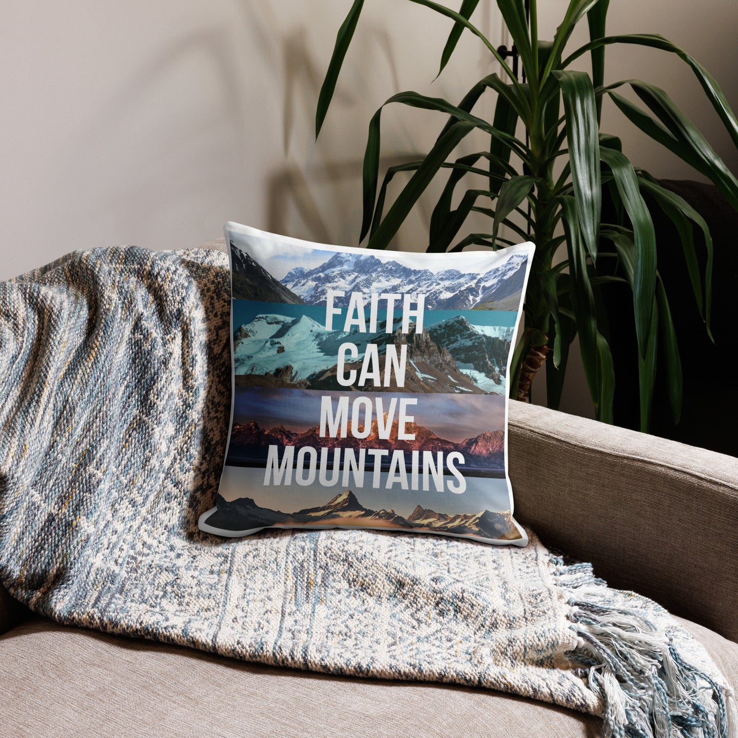 FAITH MOVES MOUNTAINS Premium Pillow