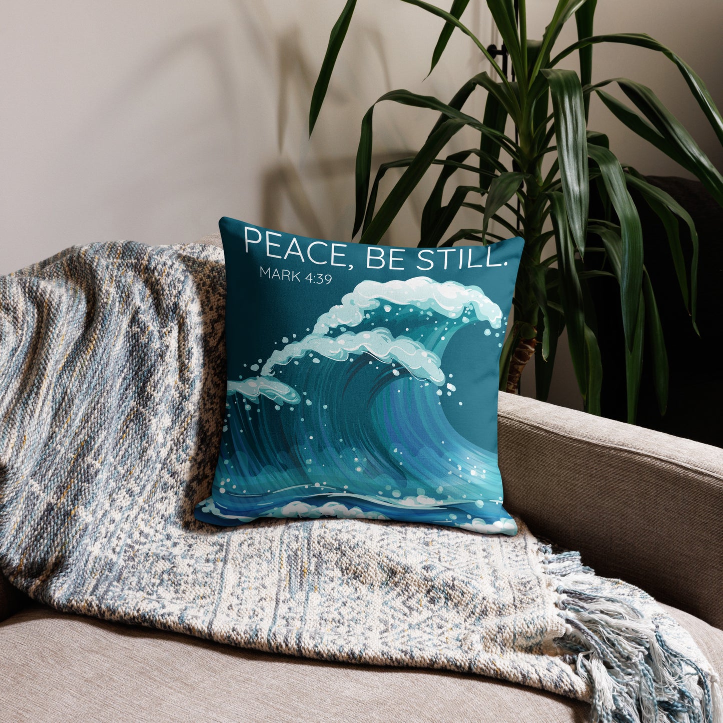 Peace, Be Still Premium Pillow