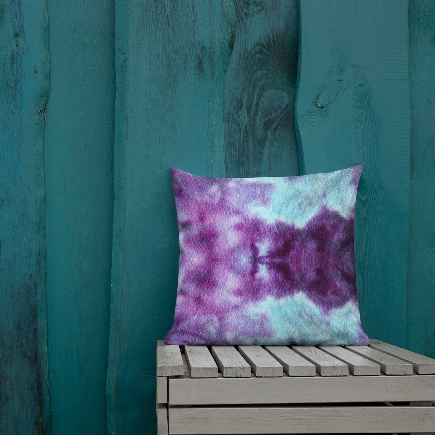 TIE DYE PURPLES/BLUES Premium Pillow