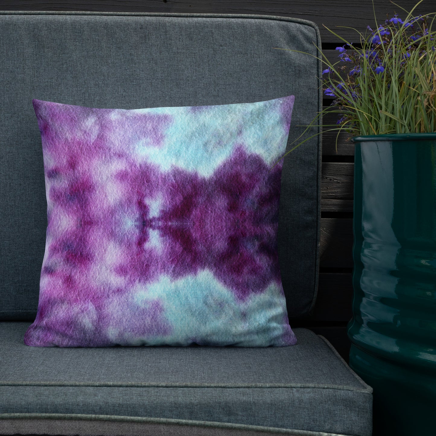 TIE DYE PURPLES/BLUES Premium Pillow