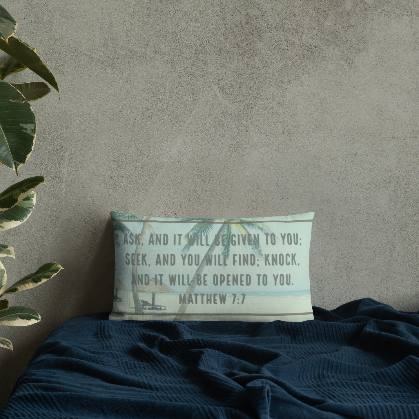 Matthew 7:7 Premium Pillow