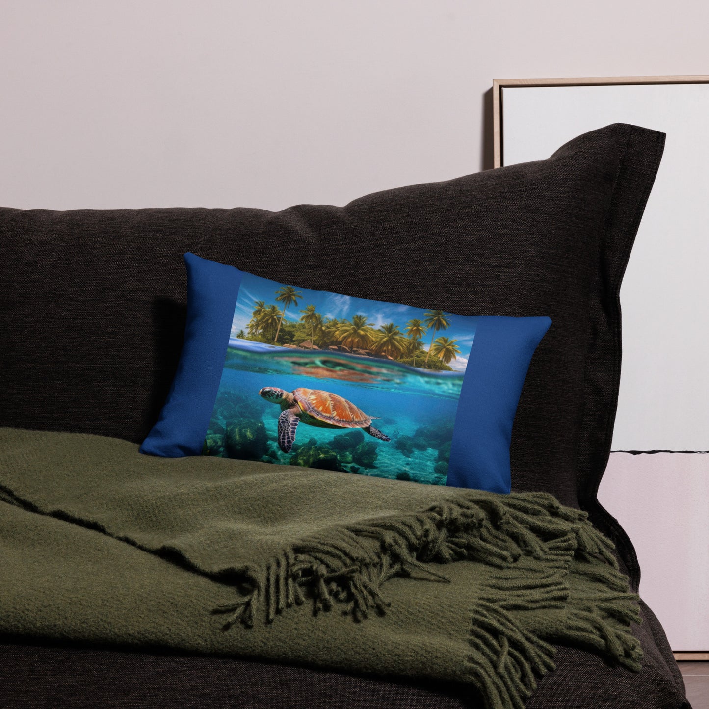 Tropical Sea Turtle Premium Pillow