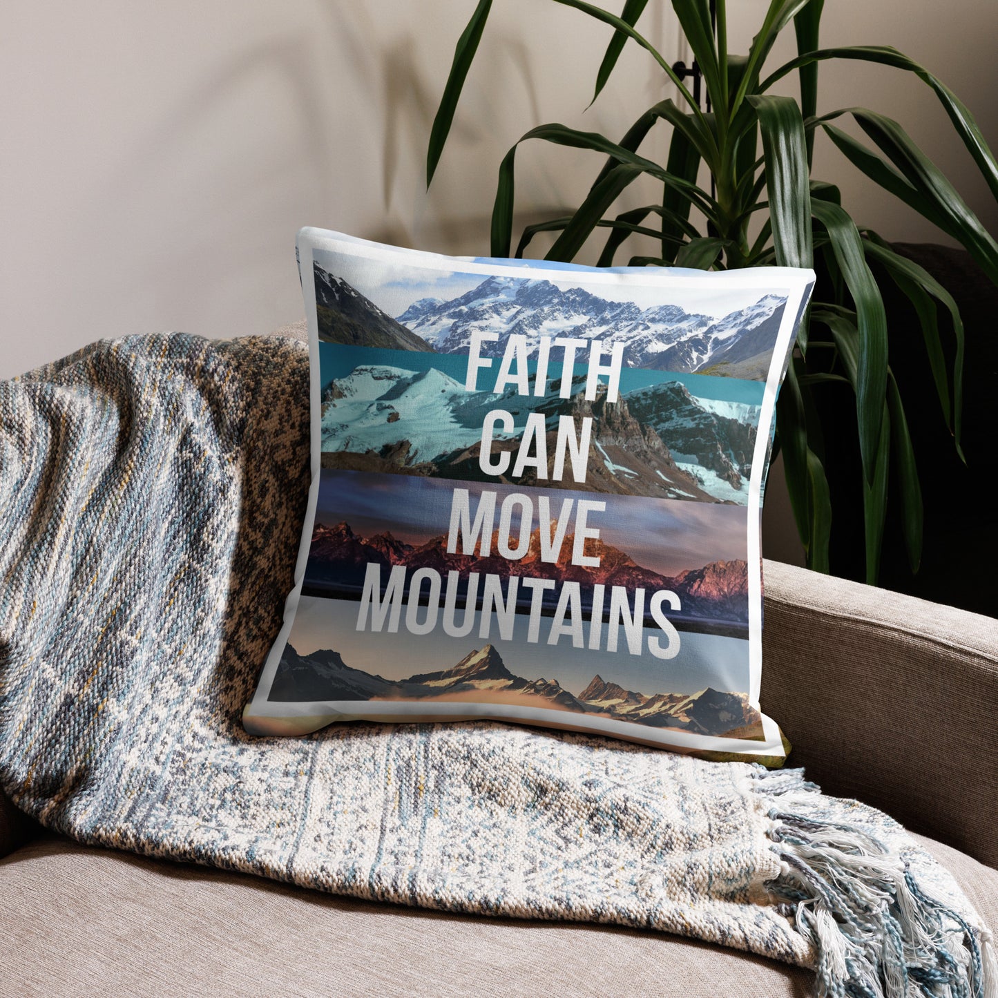 FAITH MOVES MOUNTAINS Premium Pillow