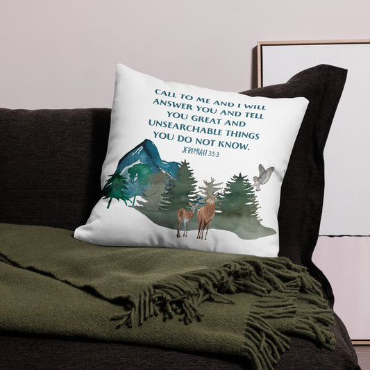 Jeremiah 33:3 Premium Pillow