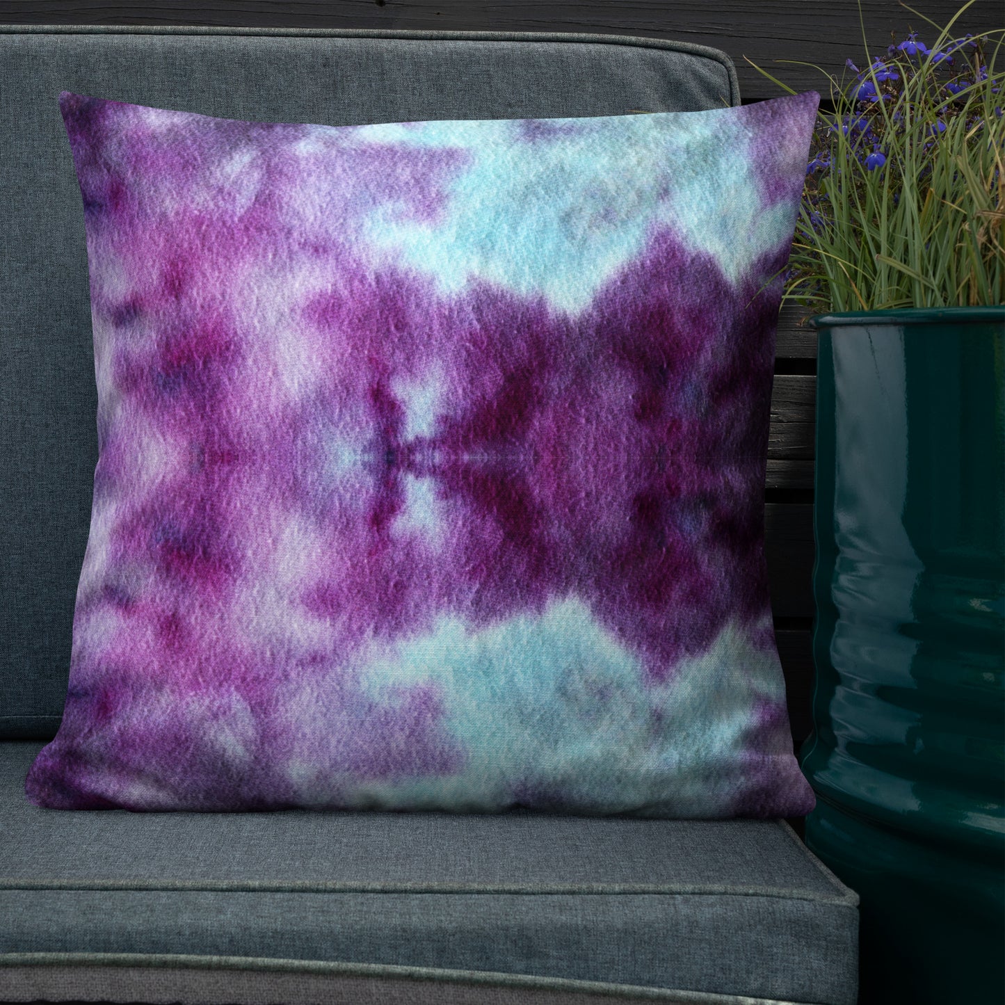 TIE DYE PURPLES/BLUES Premium Pillow