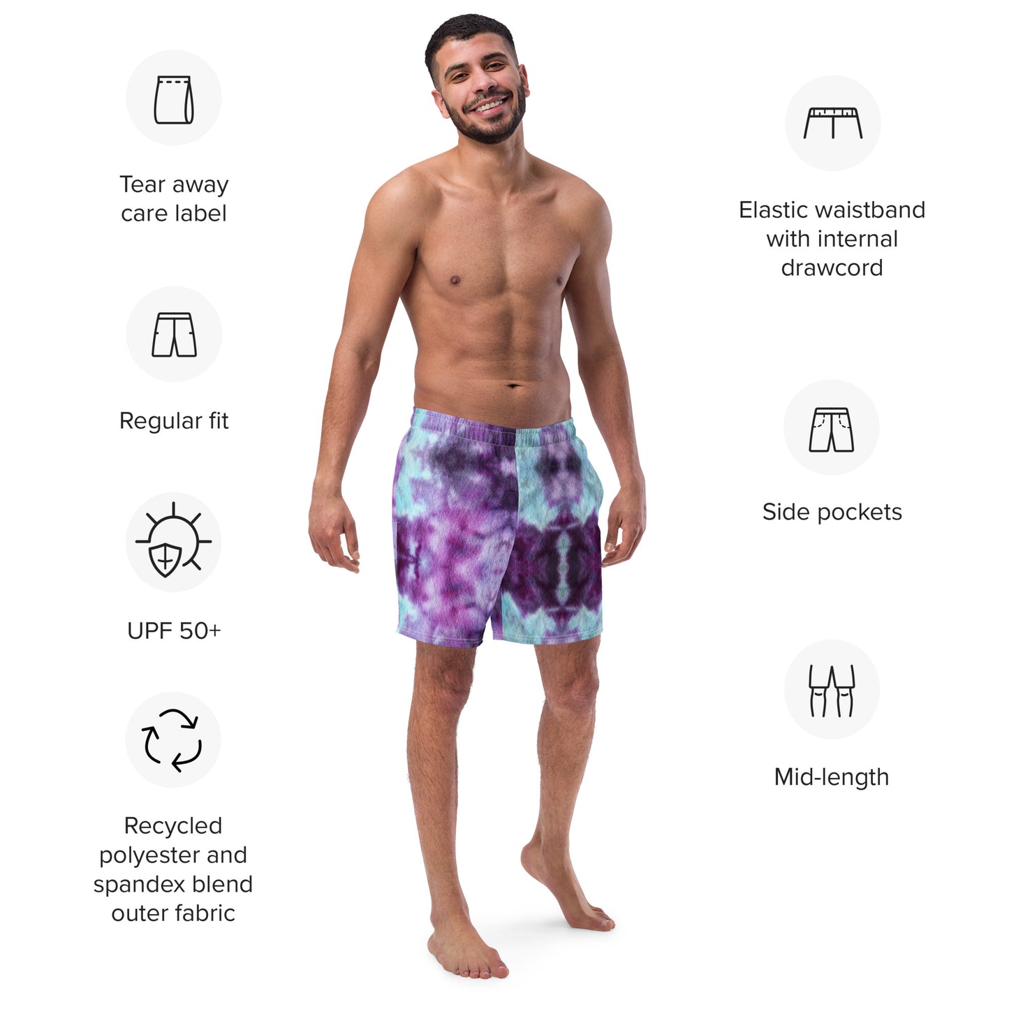 COOL TIE DYE Men's swim trunks