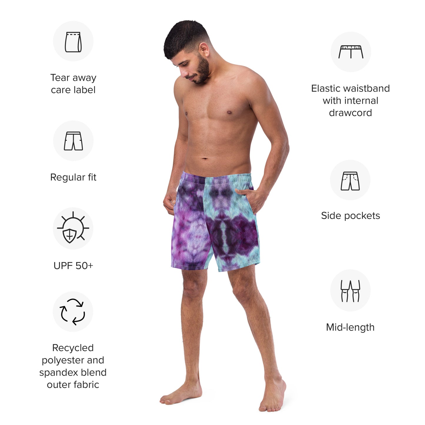 COOL TIE DYE Men's swim trunks