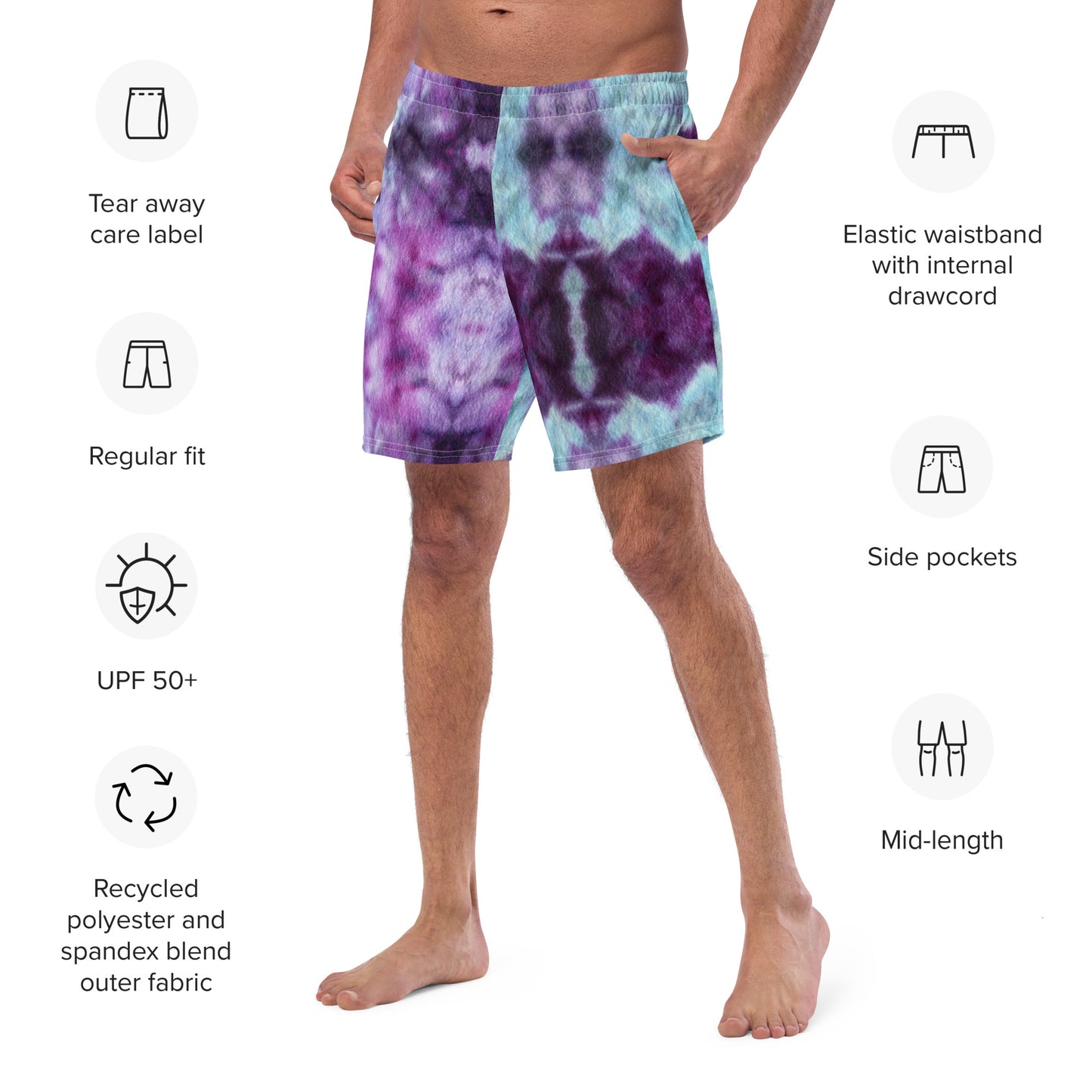 COOL TIE DYE Men's swim trunks