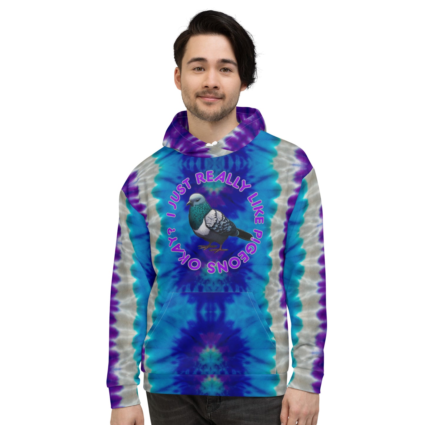 PURPLES/BLUES I LIKE PIGEONS Unisex Hoodie