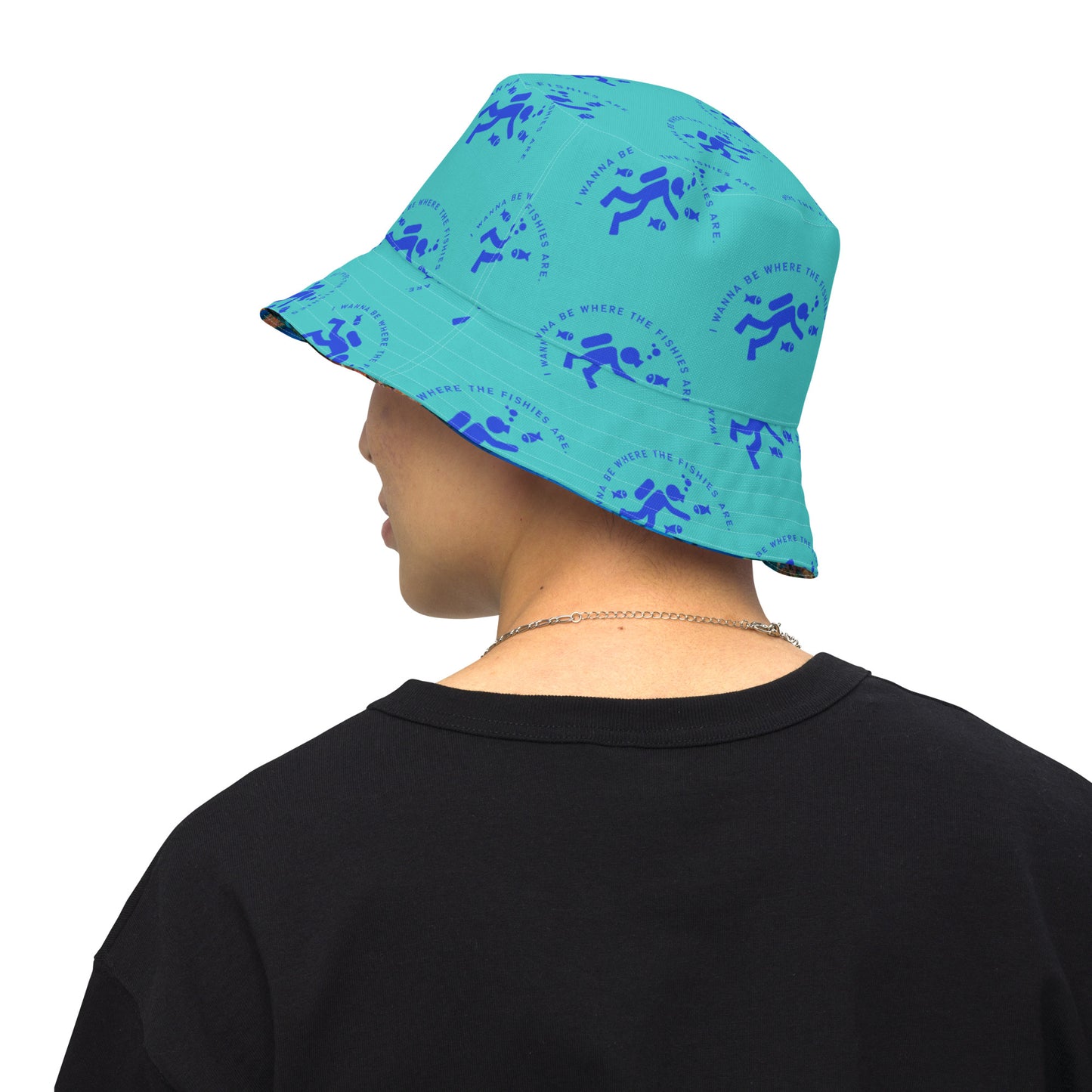 SCUBA DIVING/WHERE THE PEOPLE AREN'T Reversible bucket hat