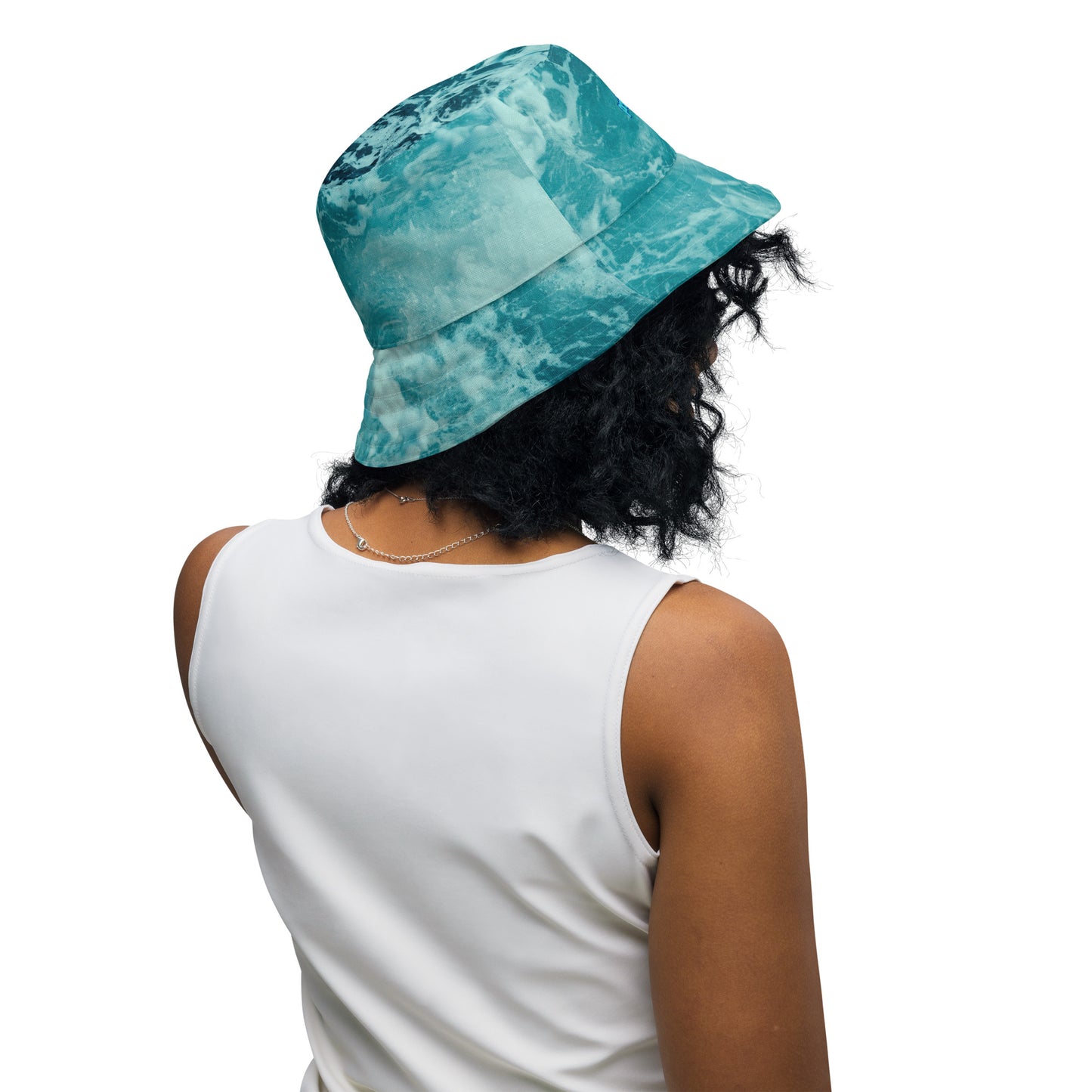 BRILLIANT SUNSET OCEAN/OCEAN WAVES Reversible bucket hat