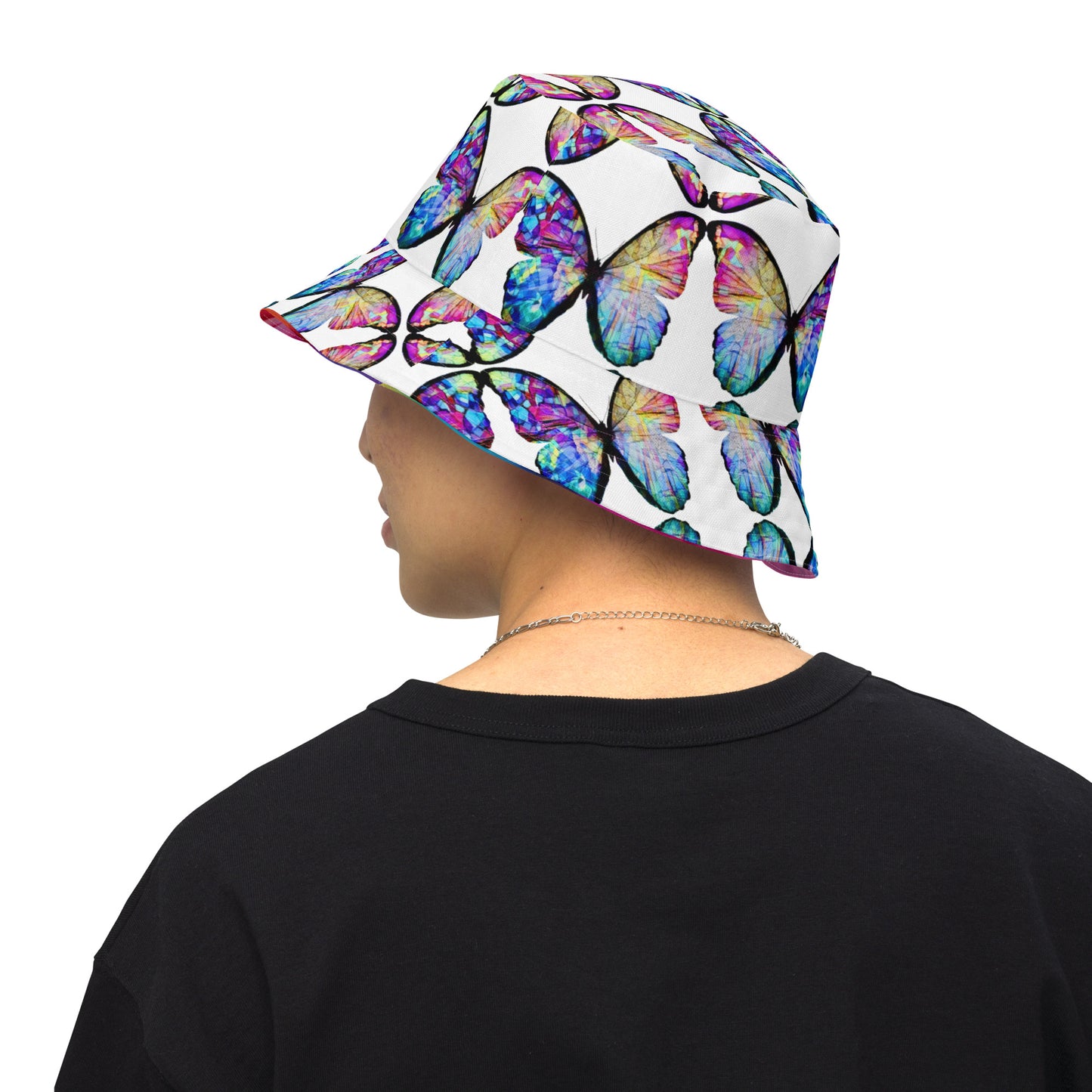 BUTTERFLY/BRIGHT TIE DYE Reversible bucket hat