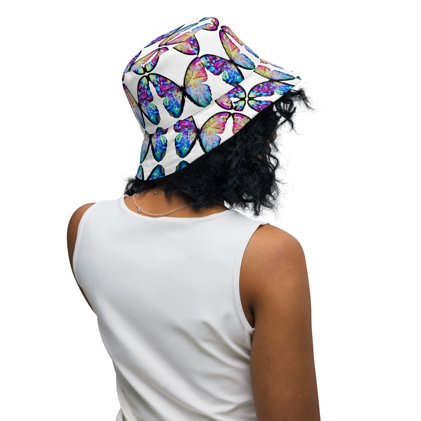 BUTTERFLY/BRIGHT TIE DYE Reversible bucket hat