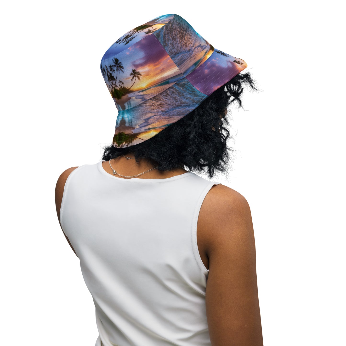 DOUBLE SEA TURTLES IN HAMMOCKS Reversible bucket hat