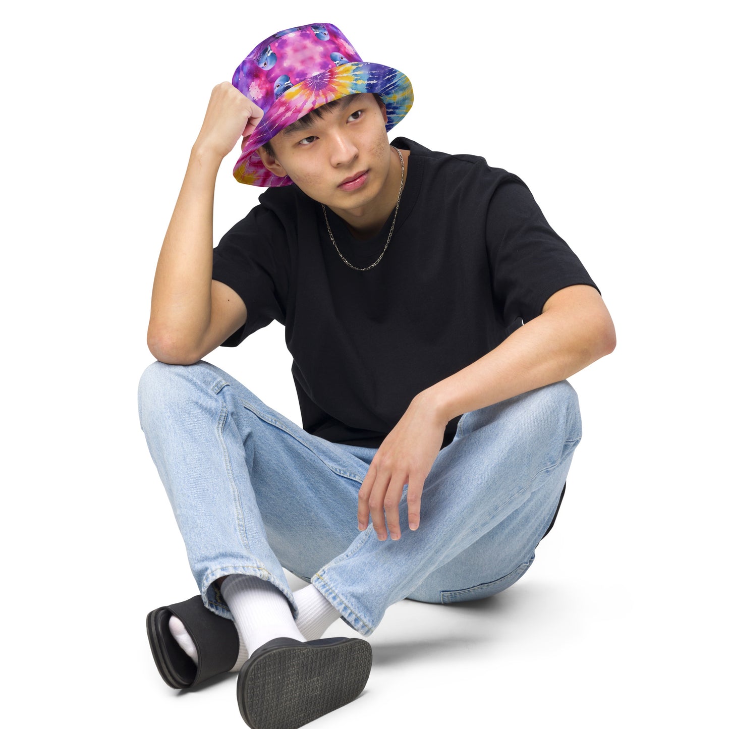 TIE DYE/PIGEONS Reversible bucket hat