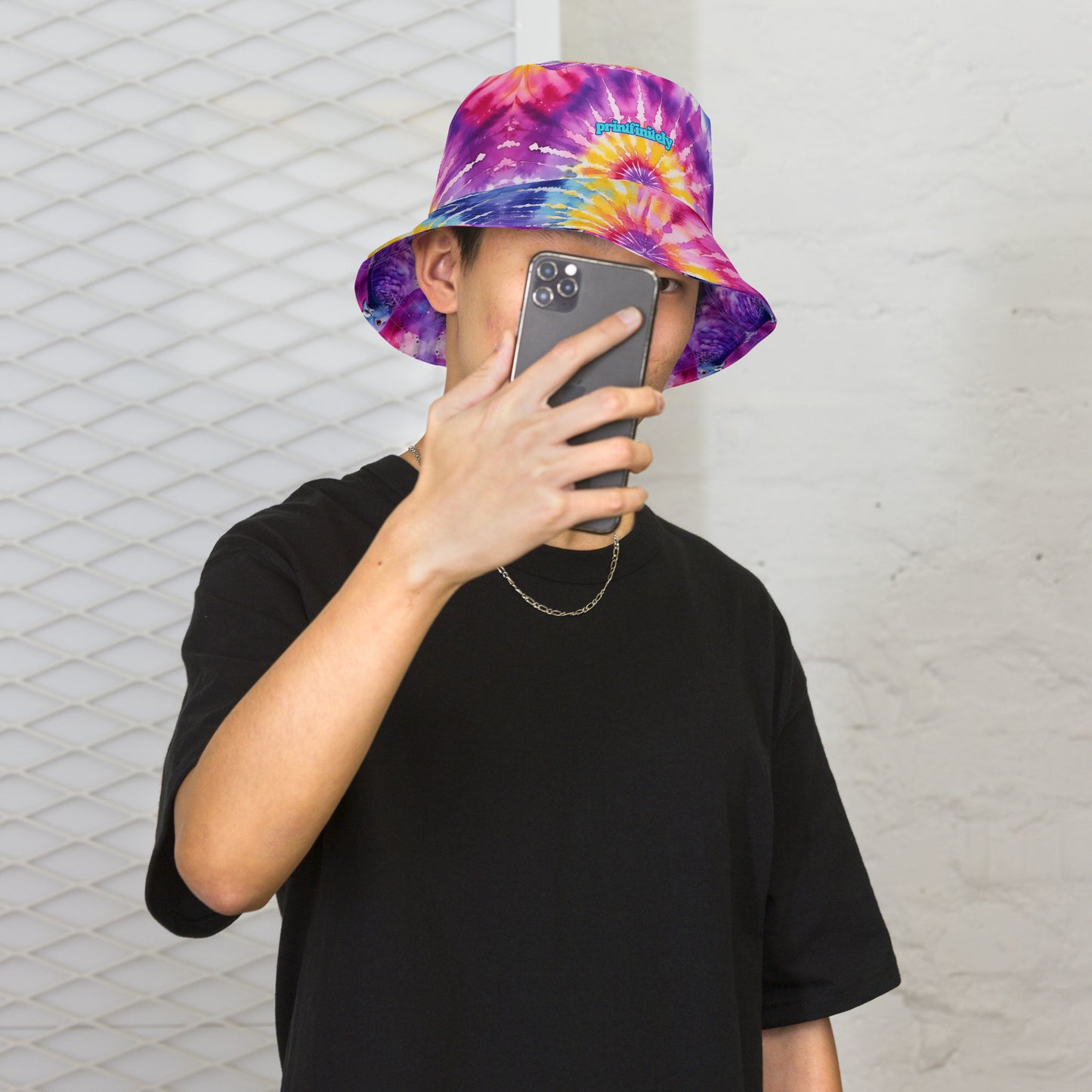 TIE DYE/PIGEONS Reversible bucket hat