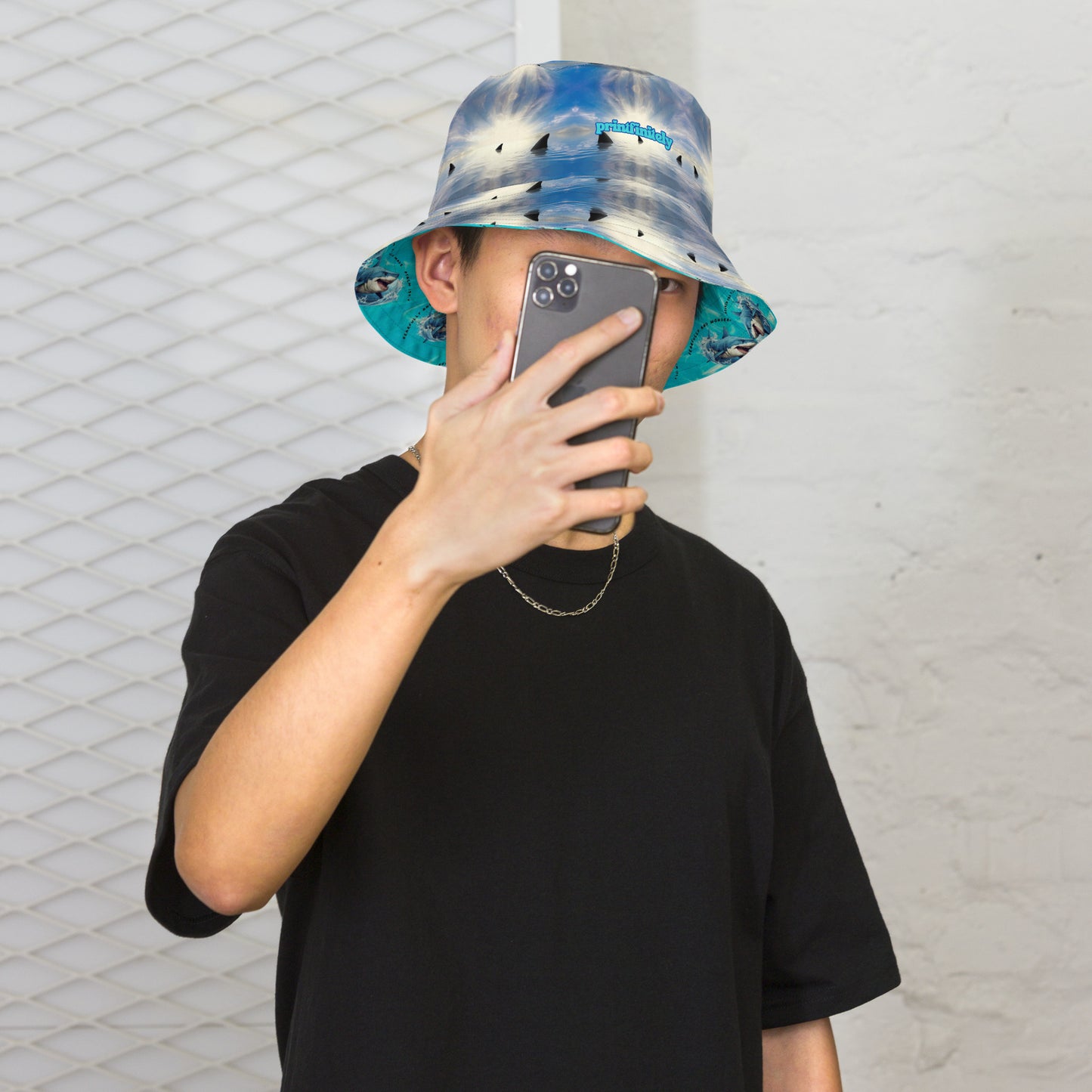 SO COOL-SHARKITY SHARK SHARK Reversible bucket hat