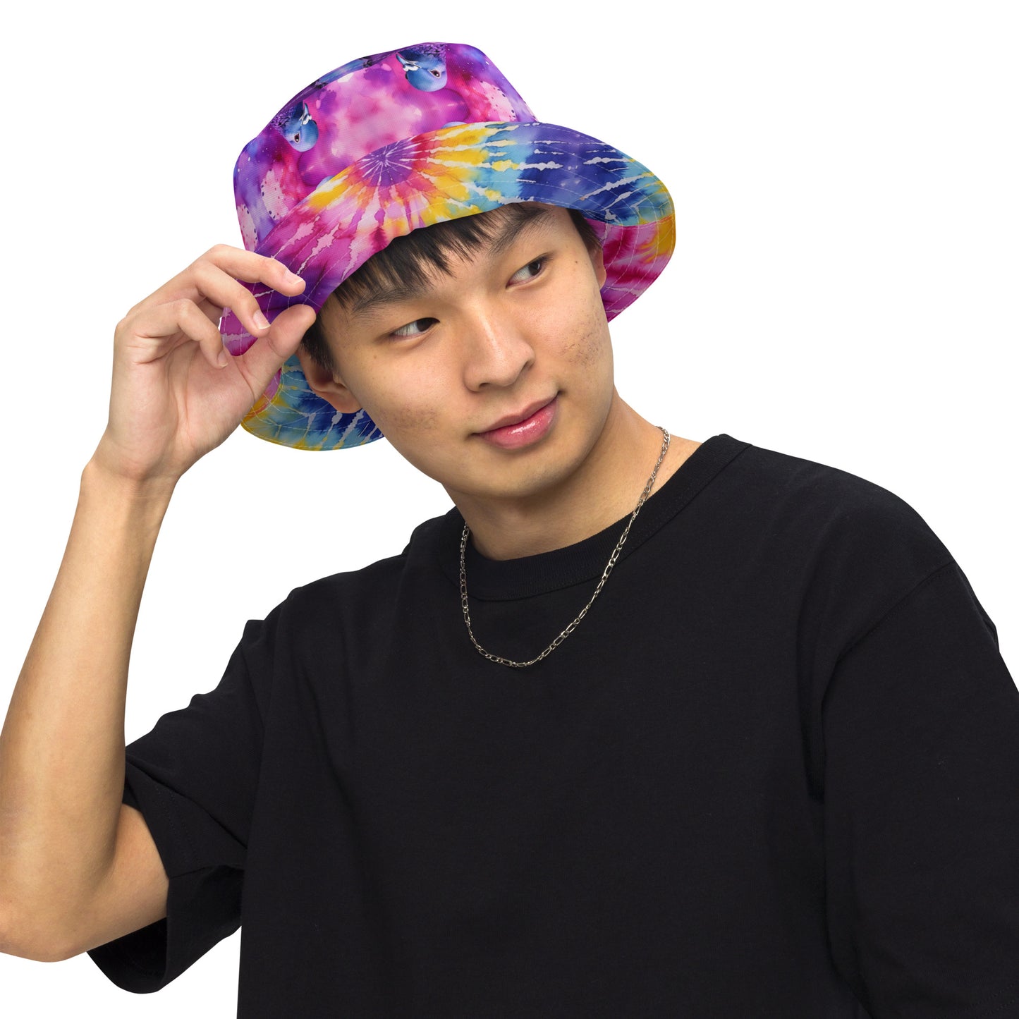 TIE DYE/PIGEONS Reversible bucket hat