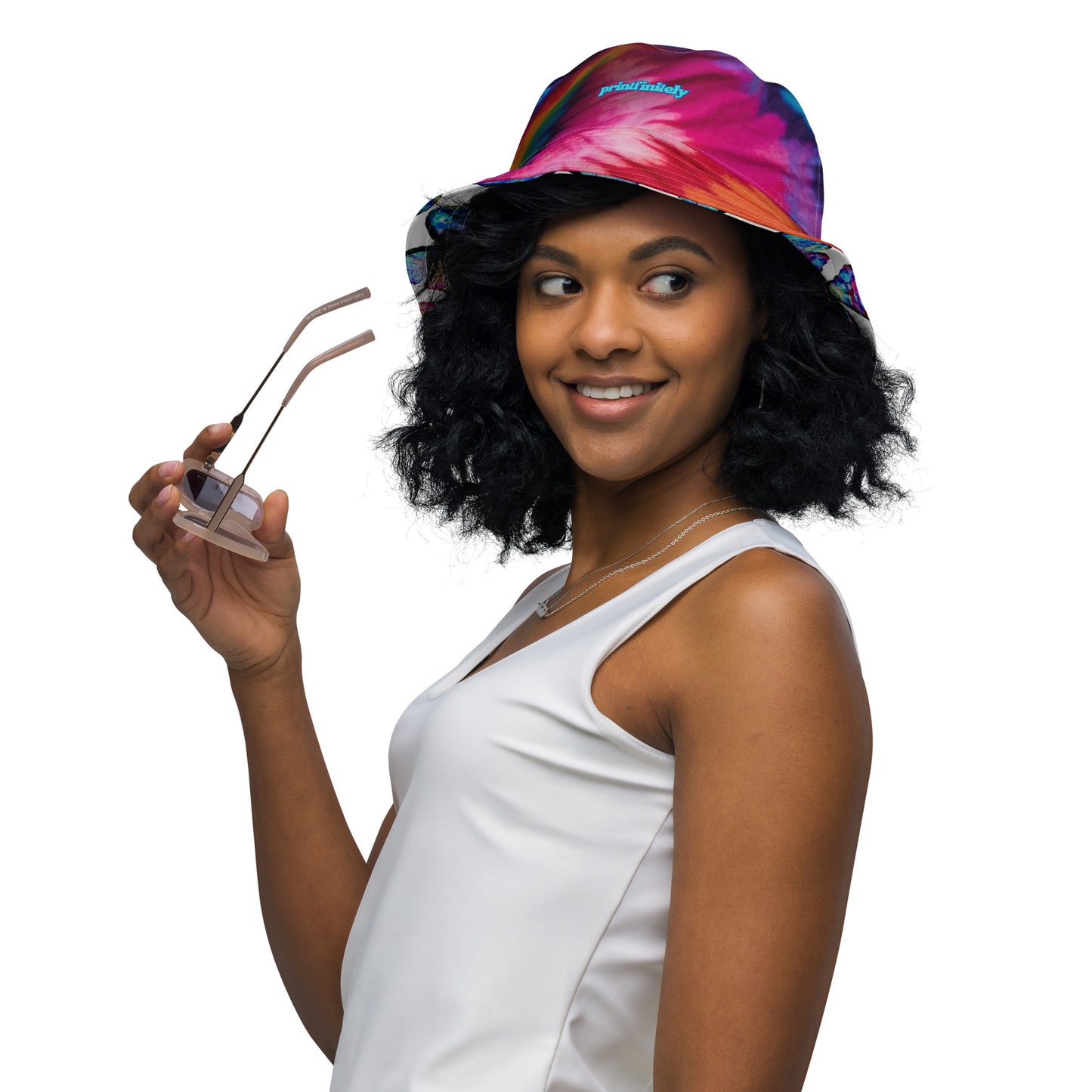 BUTTERFLY/BRIGHT TIE DYE Reversible bucket hat