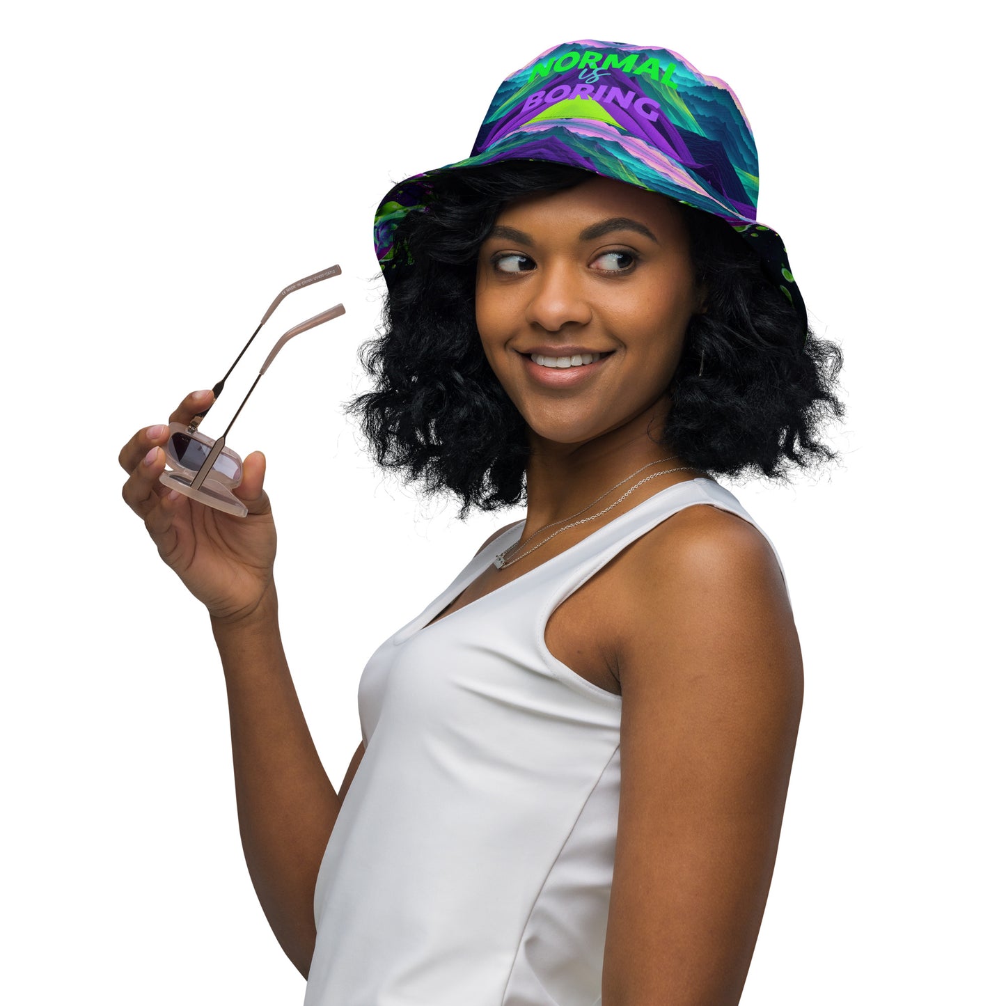 NORMAL IS BORING Reversible bucket hat