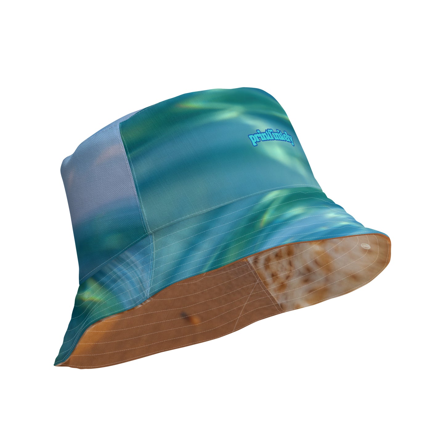 BABY SEA TURTLE/OCEAN REFECTION Reversible bucket hat