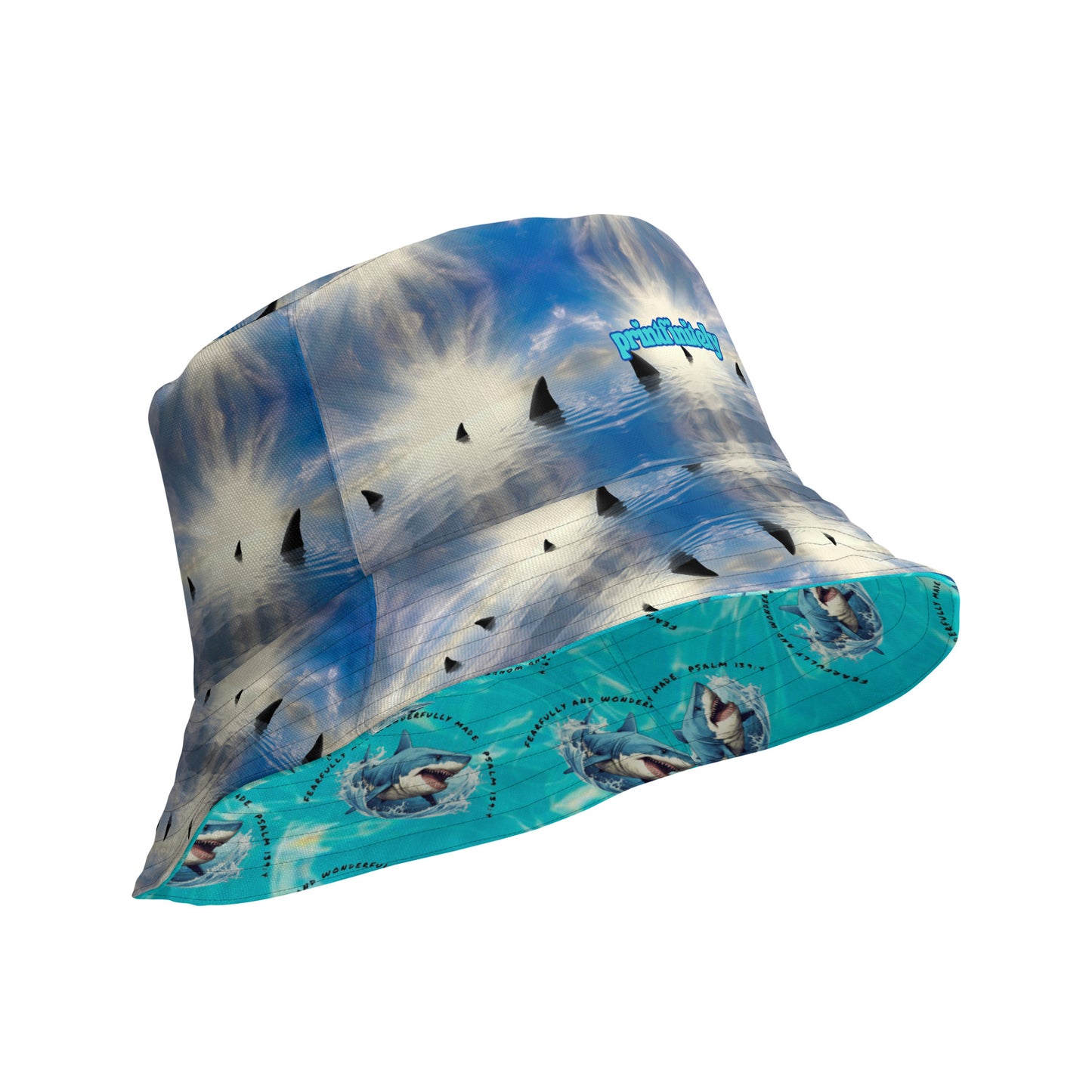 SO COOL-SHARKITY SHARK SHARK Reversible bucket hat