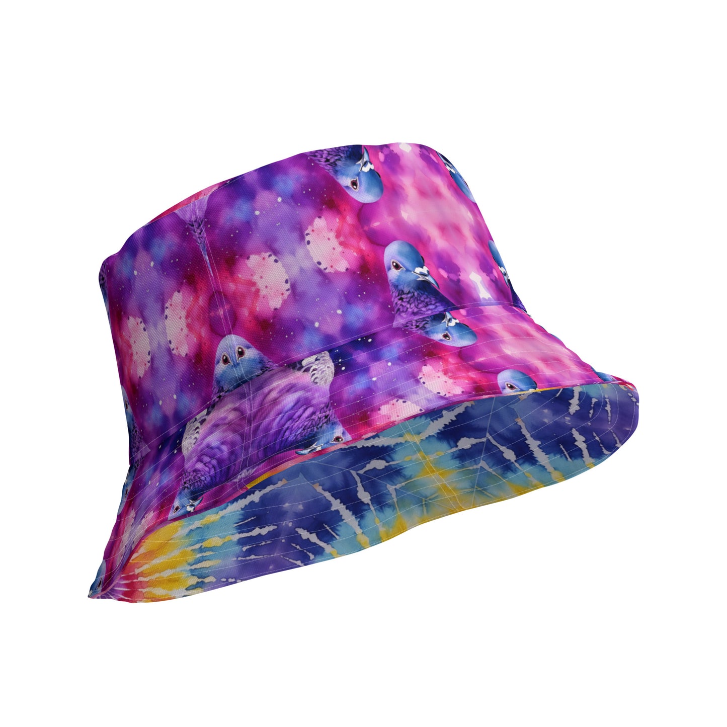 TIE DYE/PIGEONS Reversible bucket hat