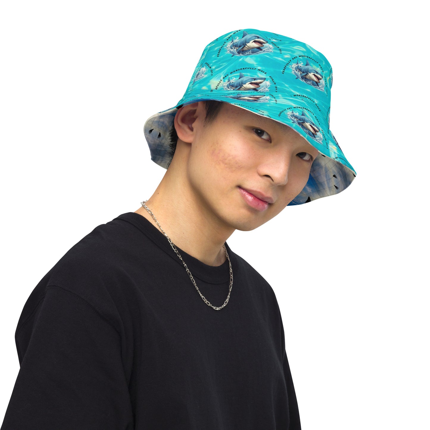 SO COOL-SHARKITY SHARK SHARK Reversible bucket hat