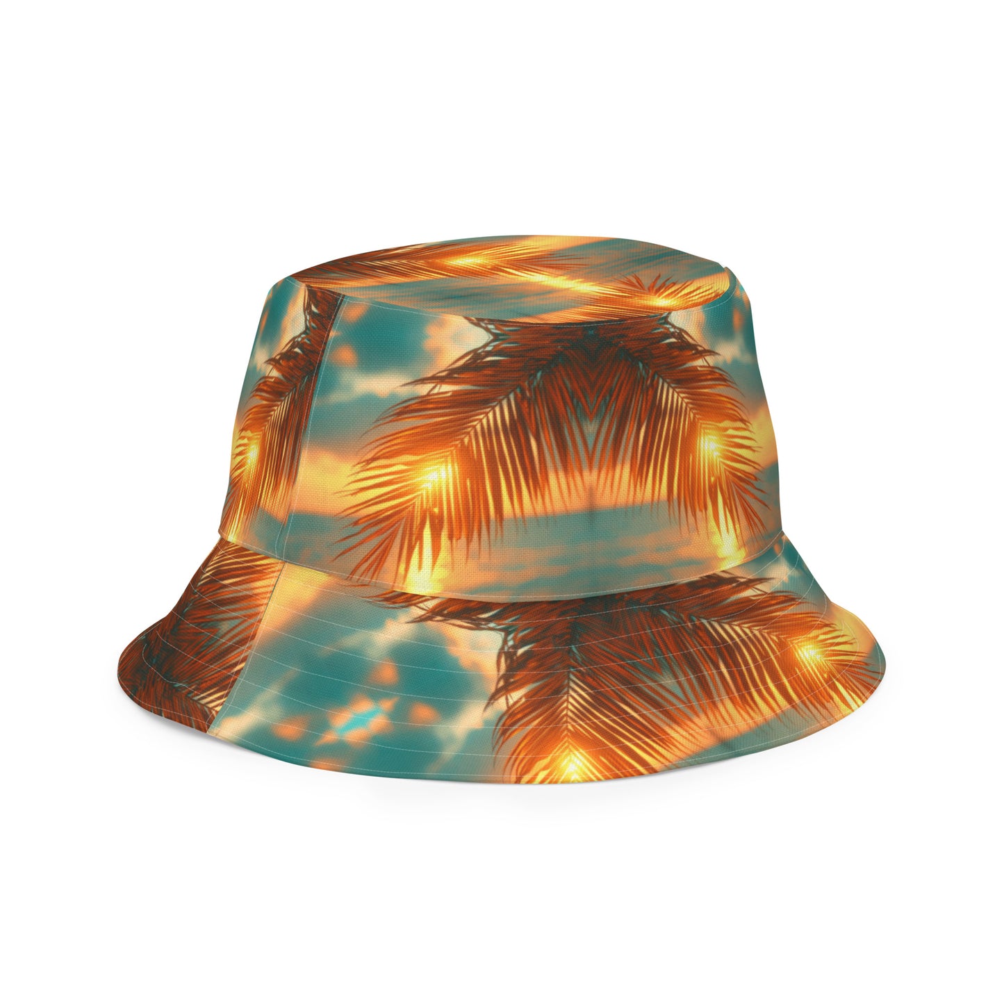 BRILLIANT SUNSET OCEAN/OCEAN WAVES Reversible bucket hat