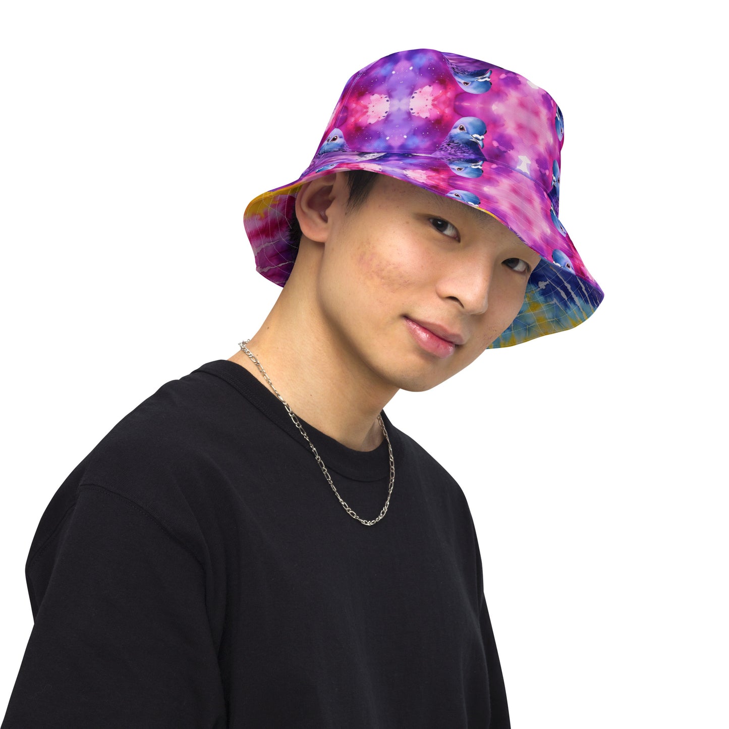 TIE DYE/PIGEONS Reversible bucket hat