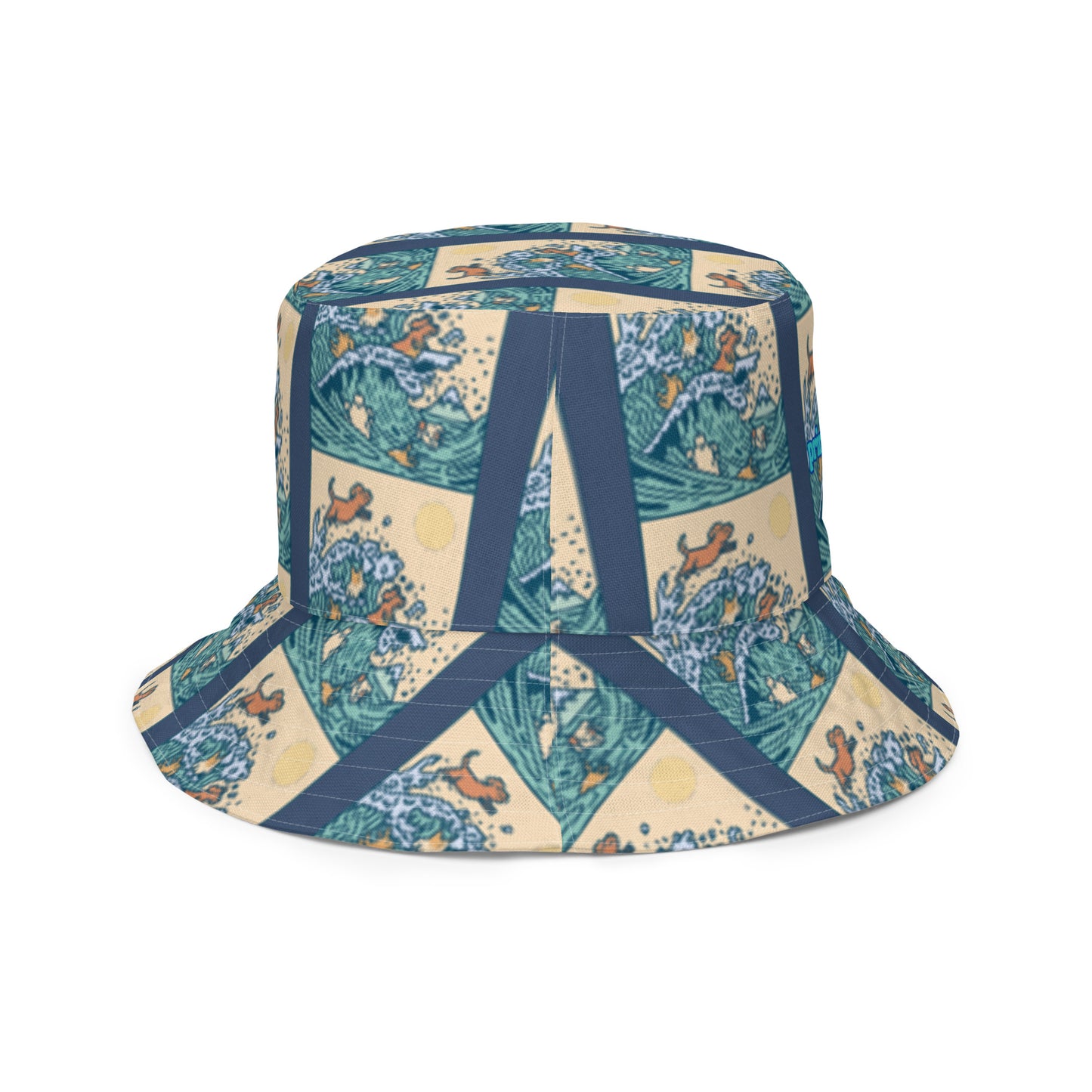 DOG SURFING/DOGS IN WATER Reversible bucket hat