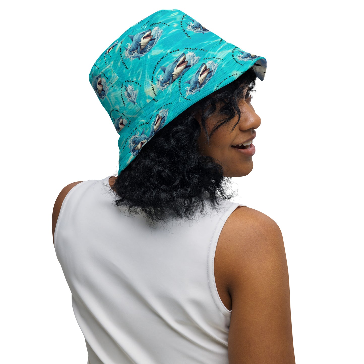 SO COOL-SHARKITY SHARK SHARK Reversible bucket hat