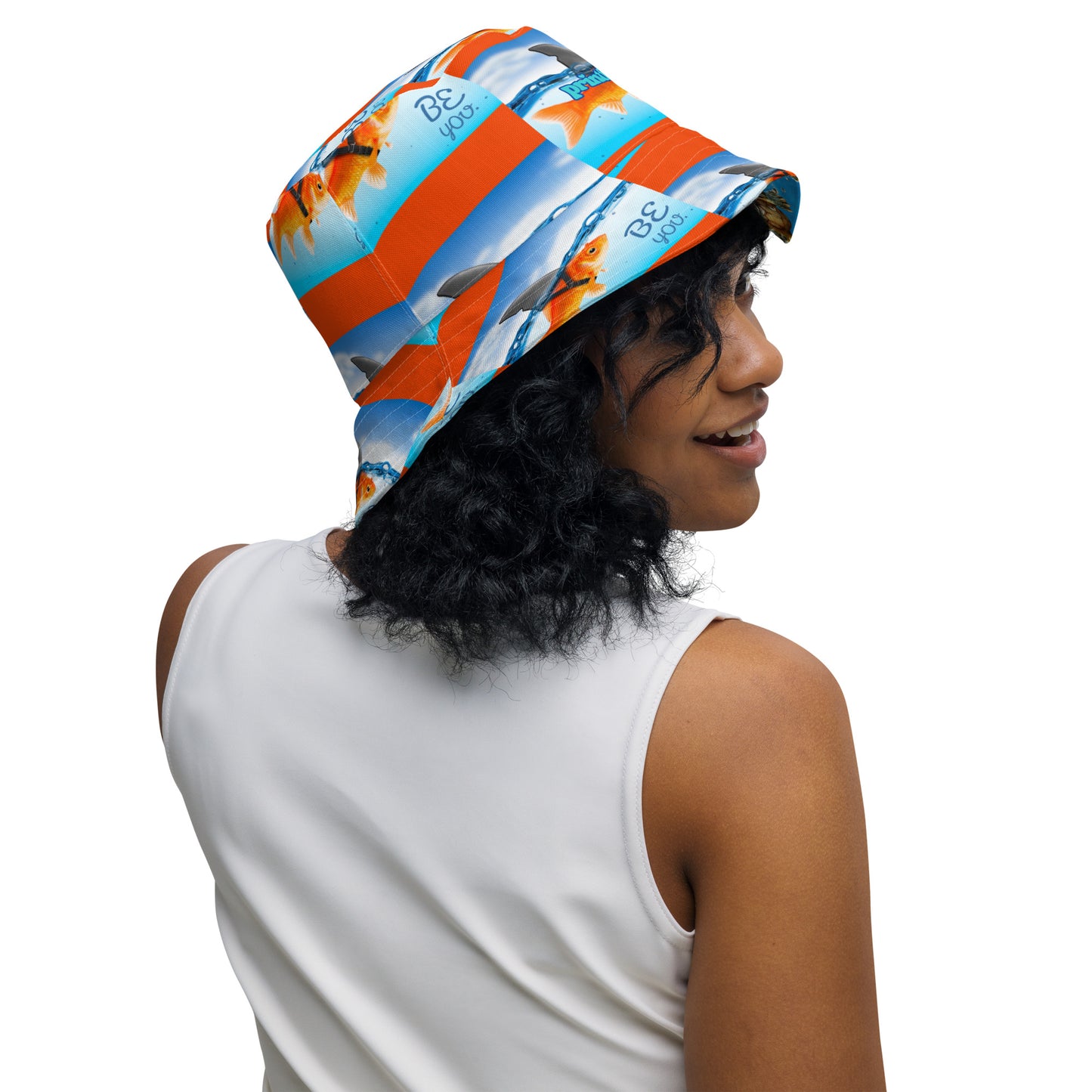 ADORABLE TURTLE/GOLDFISH BE YOU Reversible bucket hat