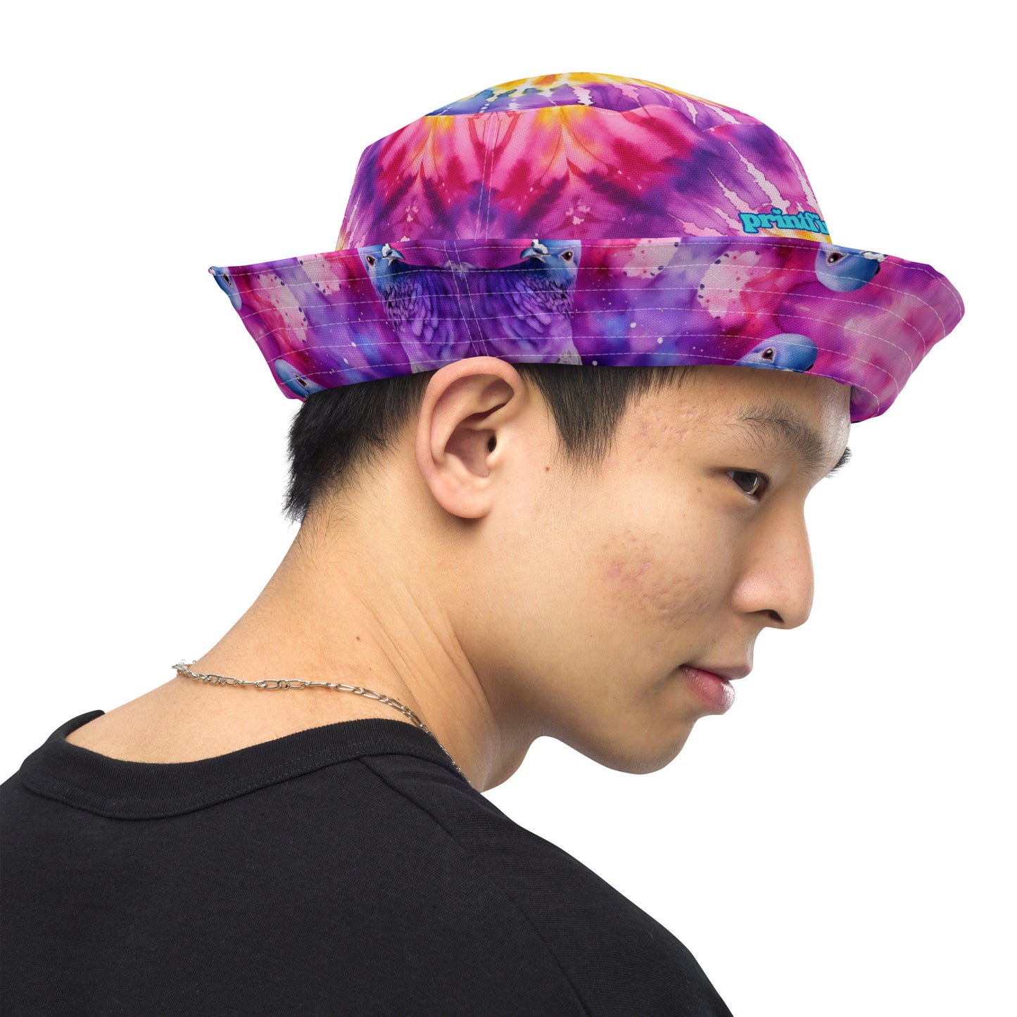 TIE DYE/PIGEONS Reversible bucket hat