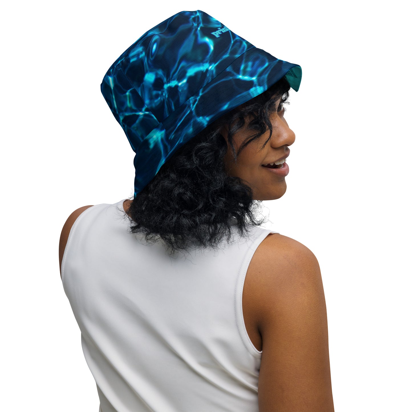 WHERE THE FISHIES ARE/WATER Reversible bucket hat