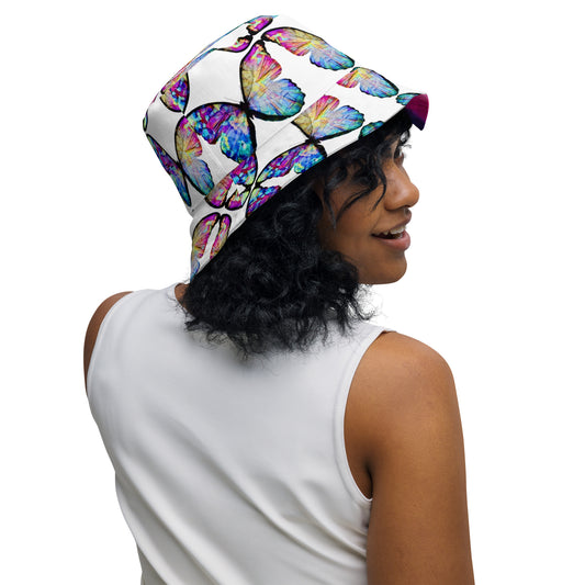 BUTTERFLY/BRIGHT TIE DYE Reversible bucket hat