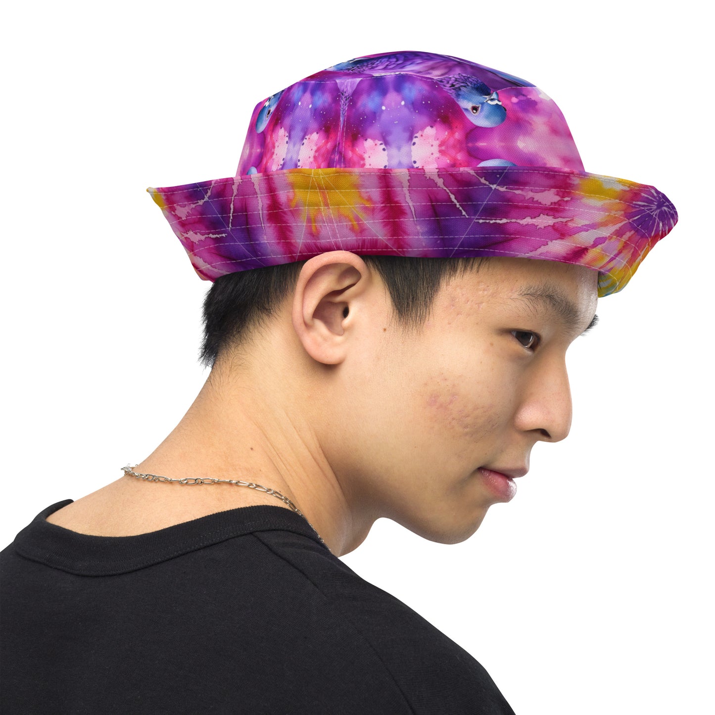 TIE DYE/PIGEONS Reversible bucket hat