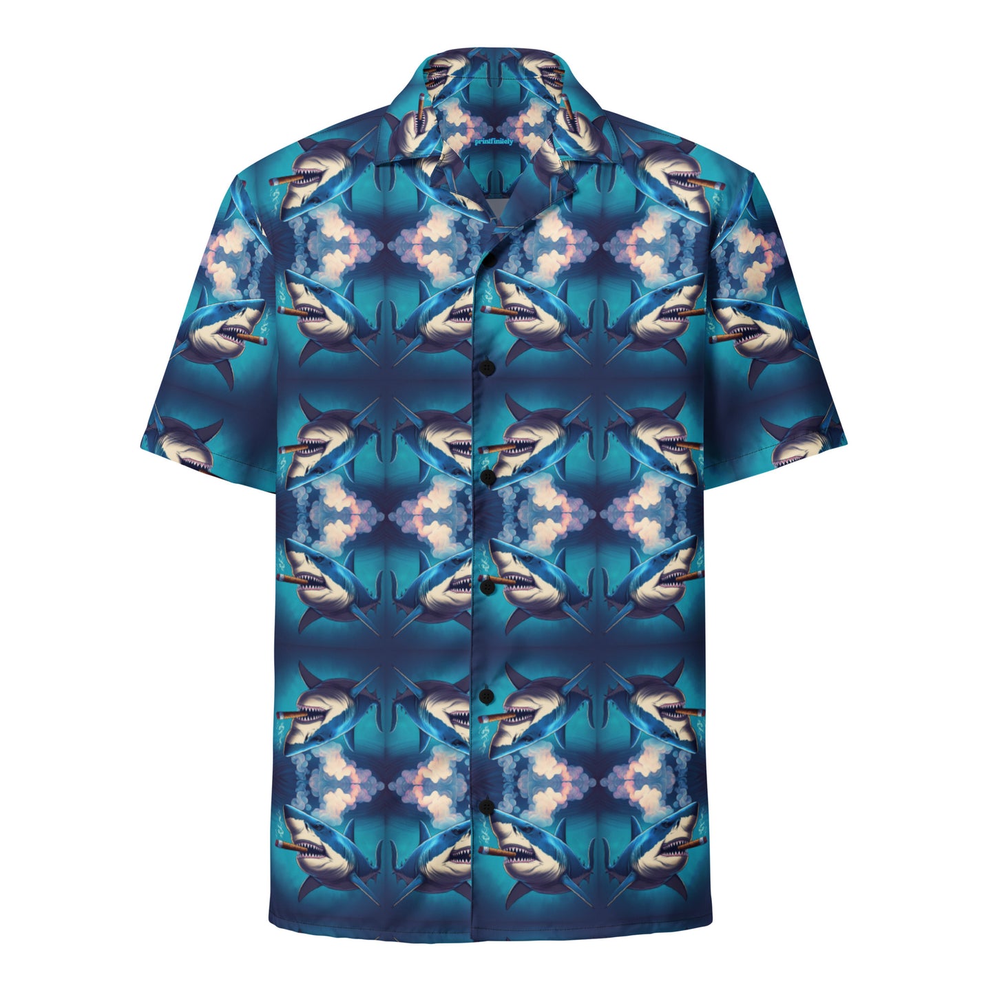 SHARKY CIGAR SHARK button shirt