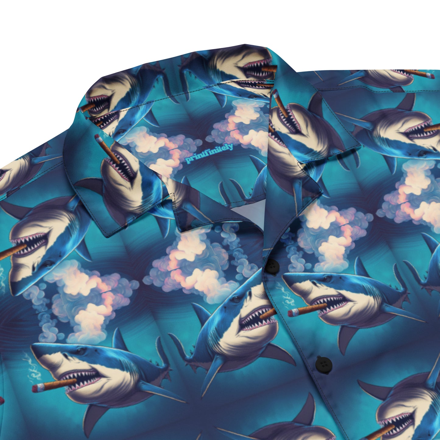 SHARKY CIGAR SHARK button shirt