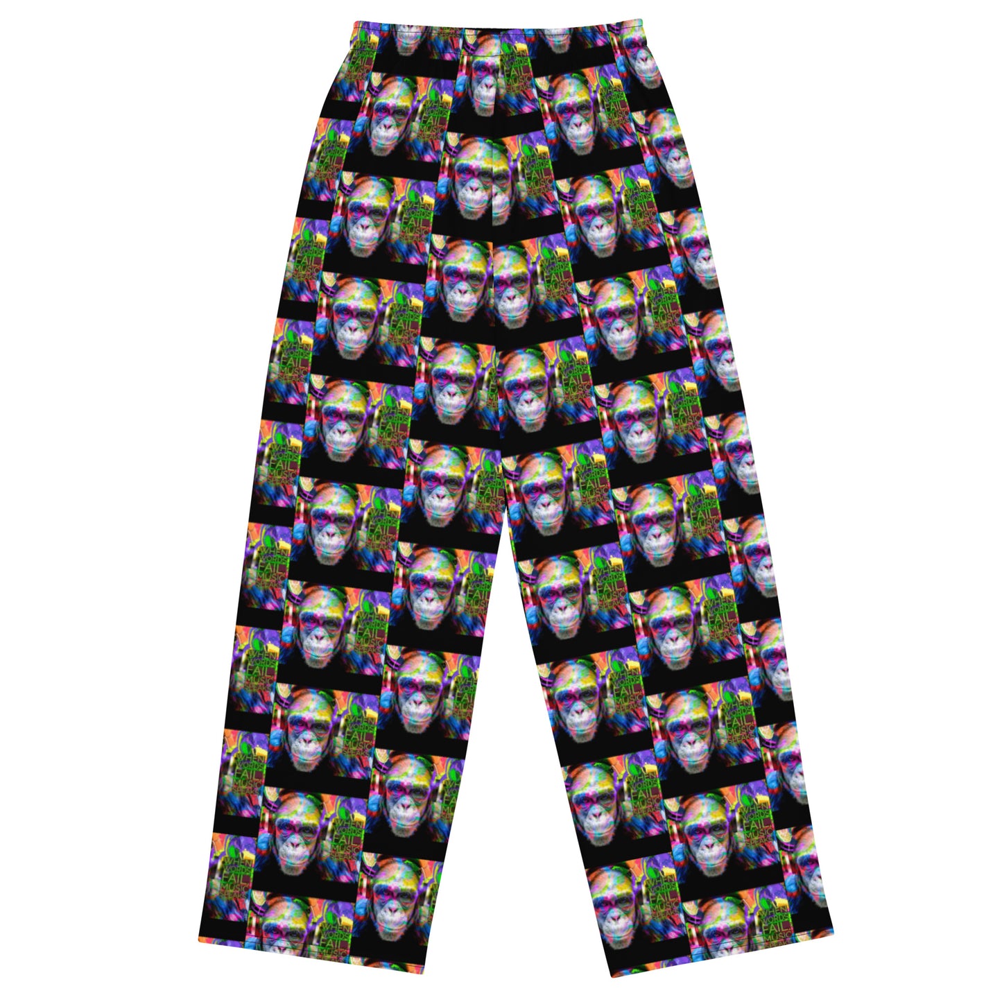 MUSIC SPEAKS MONKEY HEADPHONES unisex wide-leg pants