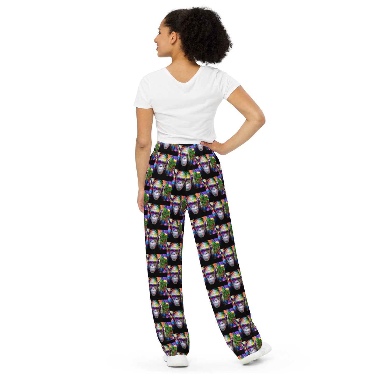 MUSIC SPEAKS MONKEY HEADPHONES unisex wide-leg pants