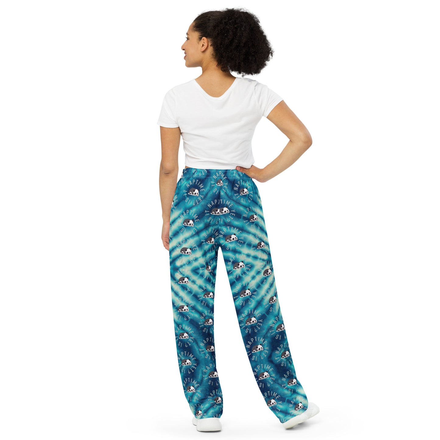 PANDA NAPTIME YET? 2 unisex wide-leg pants