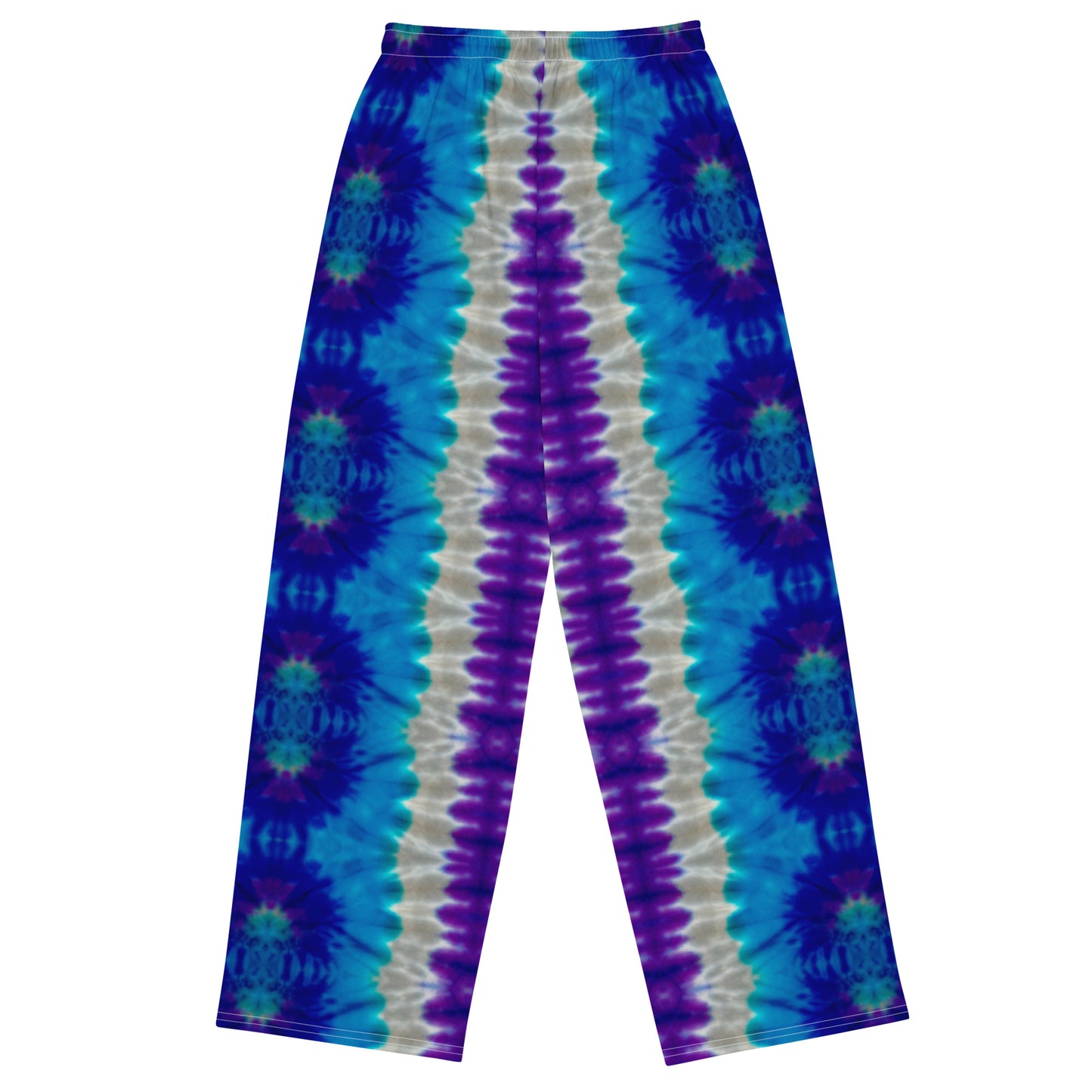 GORGEOUS PURPLES/BLUES TIE-DYE unisex wide-leg pants