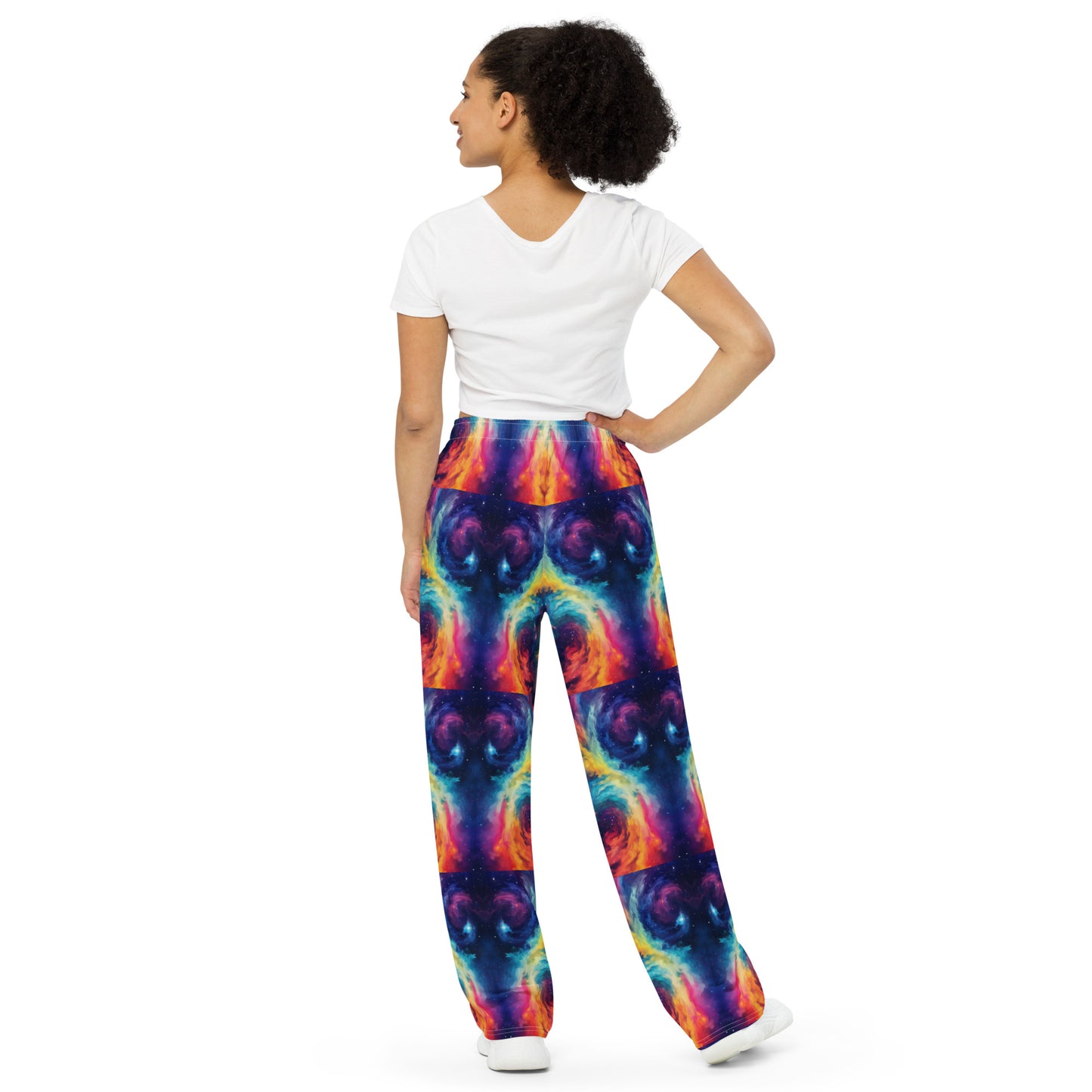 RAINBOW TIE-DYE unisex wide-leg pants