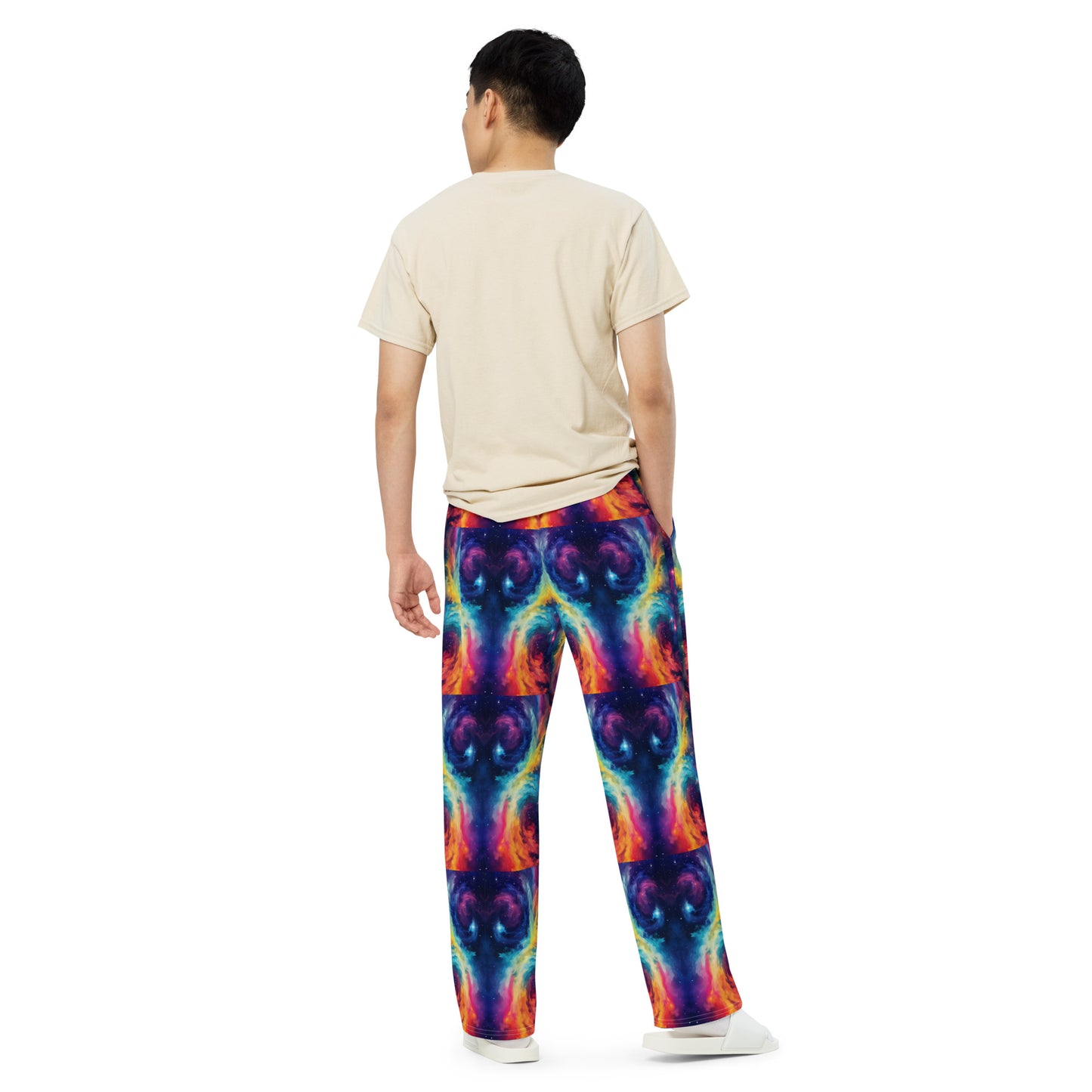 RAINBOW TIE-DYE unisex wide-leg pants