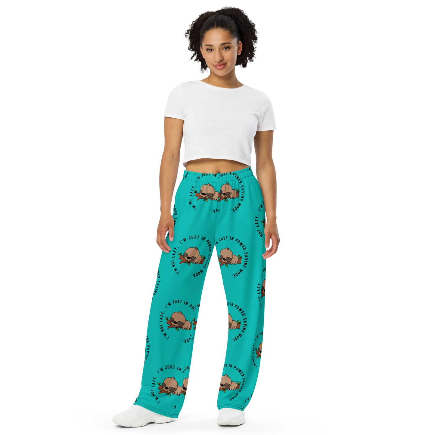 SLOTH NAPTIME YET? unisex wide-leg pants